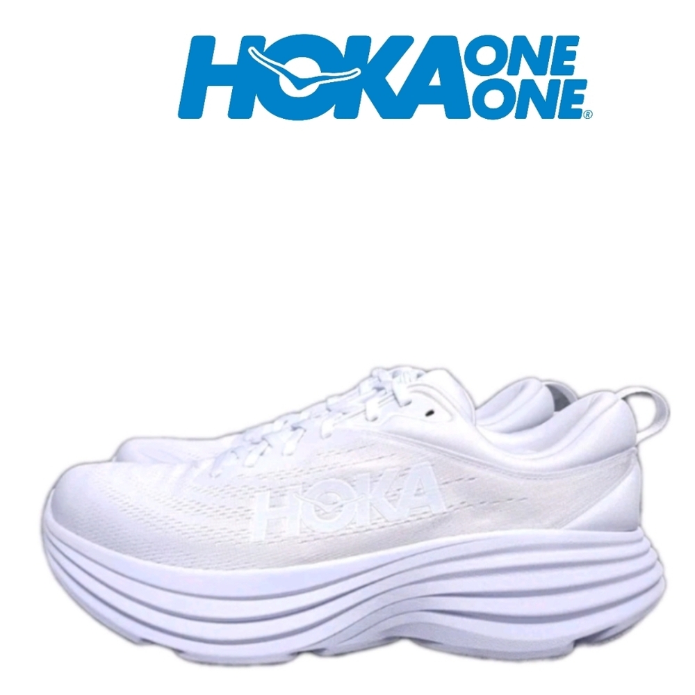 New Hoka Bondi 8 1127952-wwh White Low Top Running  Size11 Men Sneakers